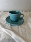Fiesta Ware Turquoise Cup and Saucer