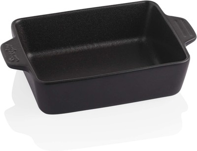 Sweejar Ceramic Baking Dish, Rectangular Small Pan with Double Black 