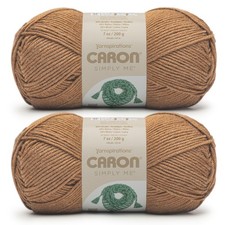 Simply Me Caramel Heather Yarn - 2 Pack of 200g / 7oz - 62 Acrylic 20 Nylon...