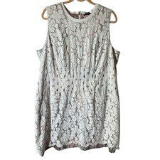 TOMMY HILFIGER Dress Women’s 18W Outer Lace Paisley Lining Raw Hem Gold Zipper