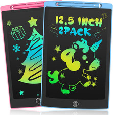 2 Pack LCD Writing Tablet for Kids, 12.5 Inch Colourful Doodle Board Erasable Dr