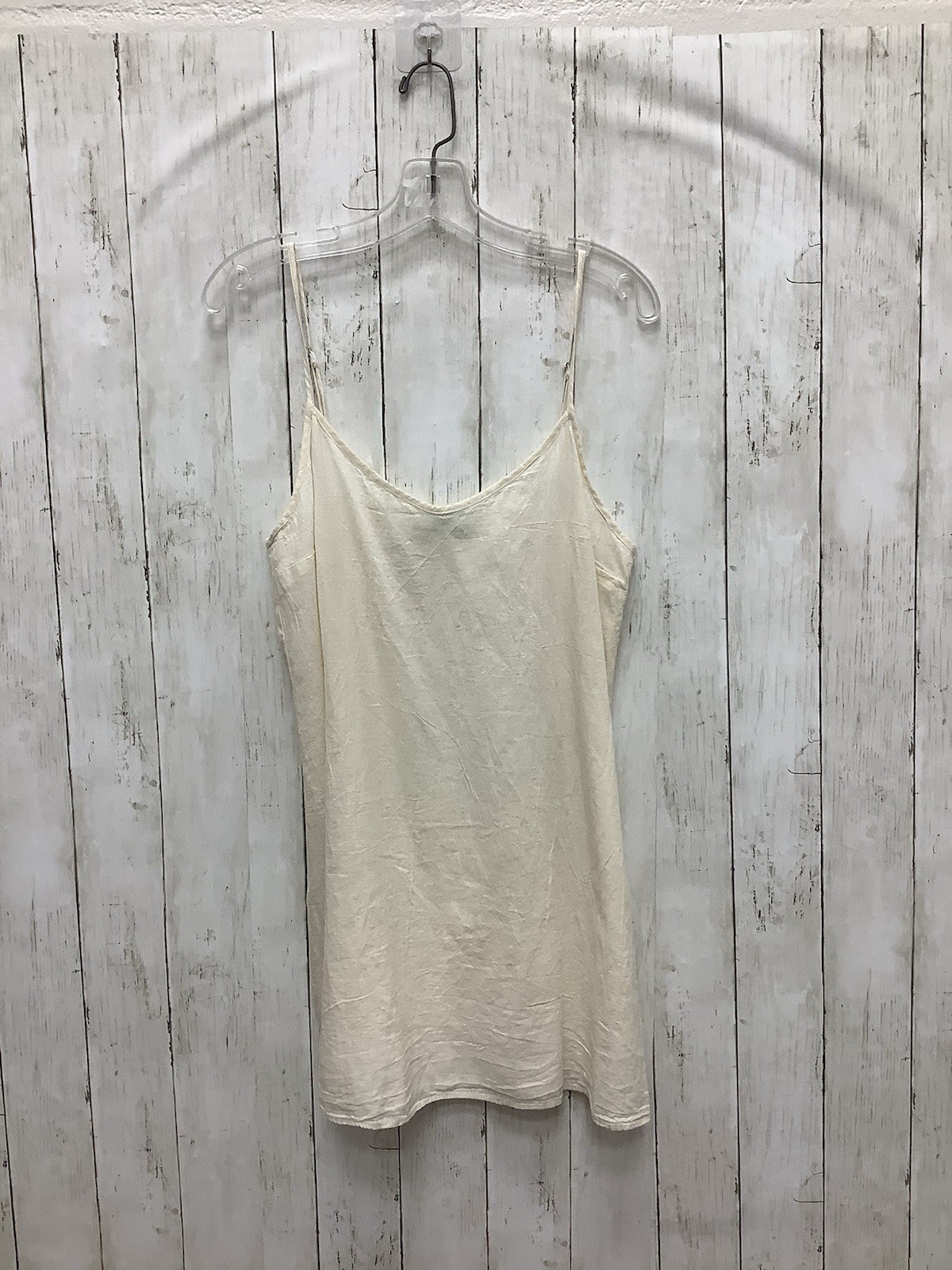 Devotion Twins Off-White Cotton Linen Slip Dress - Size Small