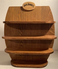 VTG 2002 Jack Daniels Legends Shot Glass Wooden Shot Display Shelf Wall Hanging