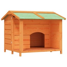 Dog Kennel in Mocha, Brown, and Gray - Solid Pine Wood - Outdoor Pet House vidaX