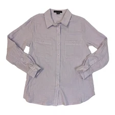 Social Standard by Sanctuary Women's Crinkle Gauze Button-Down Shirt (Lavender,