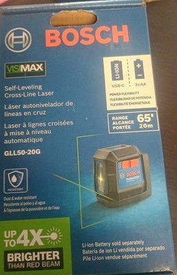 Bosch Gll50-20g Green Beam Self-leveling Cross-line Lase