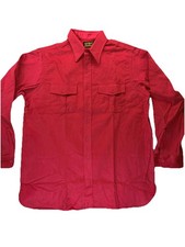 Vintage Eddie Bauer XL Red Chamois Cloth Shirt USA Made Heavy Cotton Outdoor
