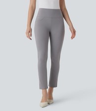 HALARA Flex High Waisted Pocket Tapered Work Crop Pants in Silent Storm - Medium