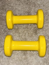Decathlon Nyamba 2kg Dumbbells Pair Yellow Hand Weights Home Gym Fitness Toning