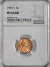 1949-S  1C  LINCOLN WHEAT CENT  "SAN FRANCISCO"  NGC MS66 RD (RED)  #8340750-220