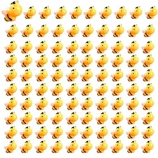 100 Pcs Mini Bees Figurines Bee Cake Toppers Miniature Bees Tiny Resin Bee fo...