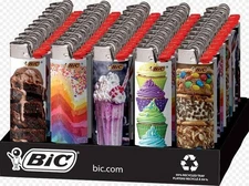 Bic Indulgent Pocket Size Regular Disposable Lighters 50 Count Tray 8 Mix Design