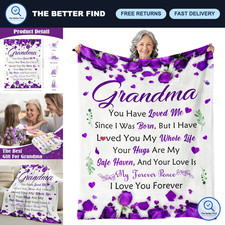 Cozy Grandma Blanket Gift from Grandkids - 50"x60" Birthday Keepsake