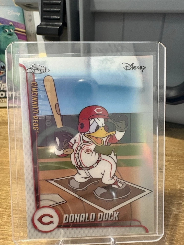 2025 Disney Chrome Donald Duck MLB Cincinnati Reds SSP - Image 3 of 3