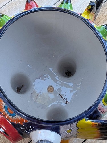 Blowfish Planter is Hand Painted Ceramic Talavera Mexican Pottery - Bild 5 von 9