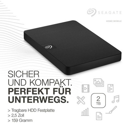 Seagate Expansion Portable 2 TB Festplatte extern Schwarz HDD (USB 3.0)