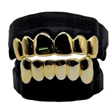 Custom Fit Solid Grillz 925 Sterling SILVER/Free Mold Kit  (18k GOLD PLATED)