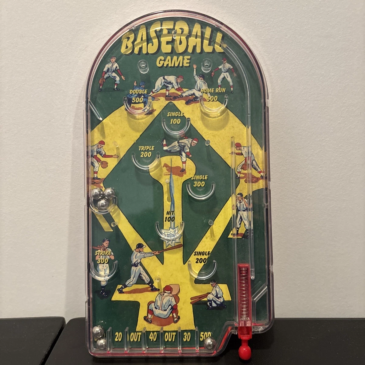 昔の ベースボール オモチャ　レトロ 昔の ベースボール オモチャ レトロ Baseball Pinball Game Indiana