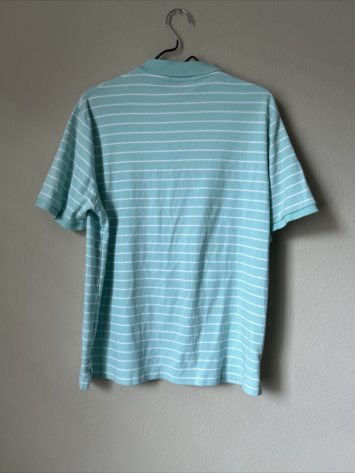 Polo Ralph Lauren uomo grande vestibilità classica verde menta camicia a righe carne pony