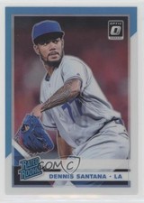 2019 Donruss Optic Rated Rookies Carolina Blue & White Prizm Dennis Santana 0b3