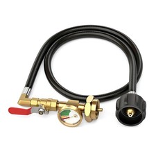 1LB 20LB Propane Refill Adapter Hose With Gauge QCC1 Connection Cylinder Thread