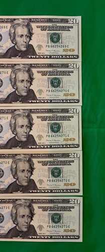 New Uncirculated TWENTY Dollar Bills $20  Series 2017A Sequential $200 Lot of 10 - Picture 5 of 13