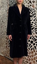 Saint Laurent Rive Gauche deep navy velvet coat FR42 vintage from 1970-80s