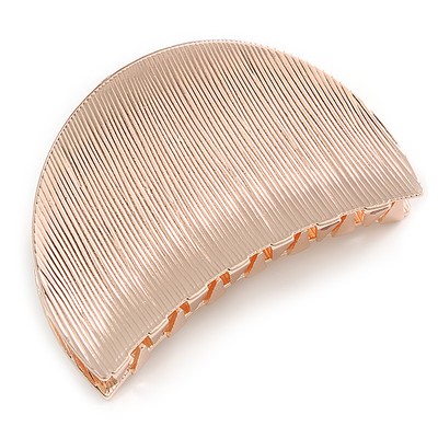 Roségoldfarbene Metall zerkratzte Halbmond Haarkralle/Klemme - 60 mm quer