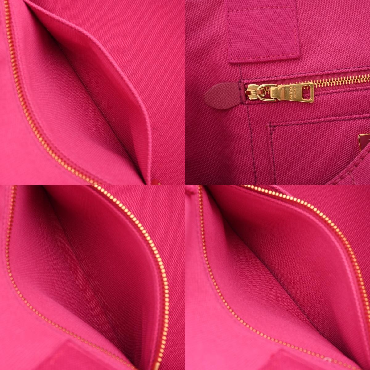 PRADA Canapa Tote Pink Women s Canvas Handbag AB Rank Used  from japan thumbnail 8