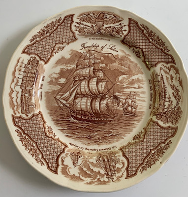 Fair Winds Friendship Of Salem Historical Scenes 10.5'' Staffordshire Plate