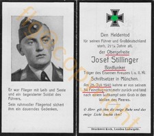 STERBEBILD  AVIATEUR  ALLEMAND  CHERBOURG  NORMANDIE  25 / 07 / 1940