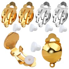 20 Pieces Clip On Earring Converter Non-Pierced Earrings Sliver and Gold