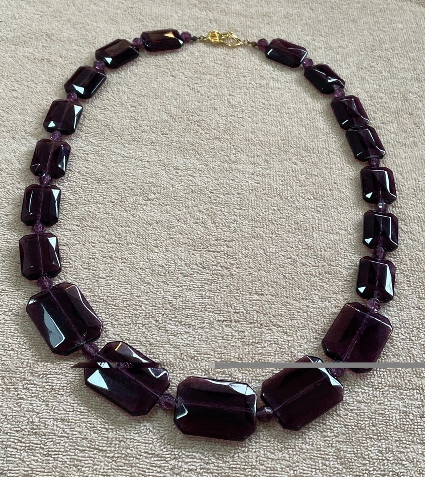 COLLAR/CIERRE DE FIRMA VINTAGE KJL KENNETH Jay LANE PÚRPURA IMITACIÓN JEMS Foto 4 de 4