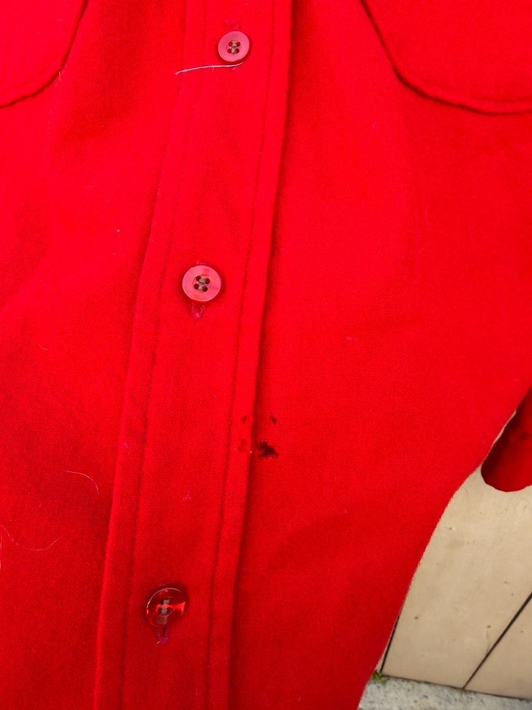 Vintage 70s Pendleton Solid Red 100% Virgin Wool … - image 5