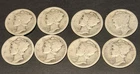 Lot of 8 Mercury Dimes 1916-S  90% Silver Selling under Melt Value