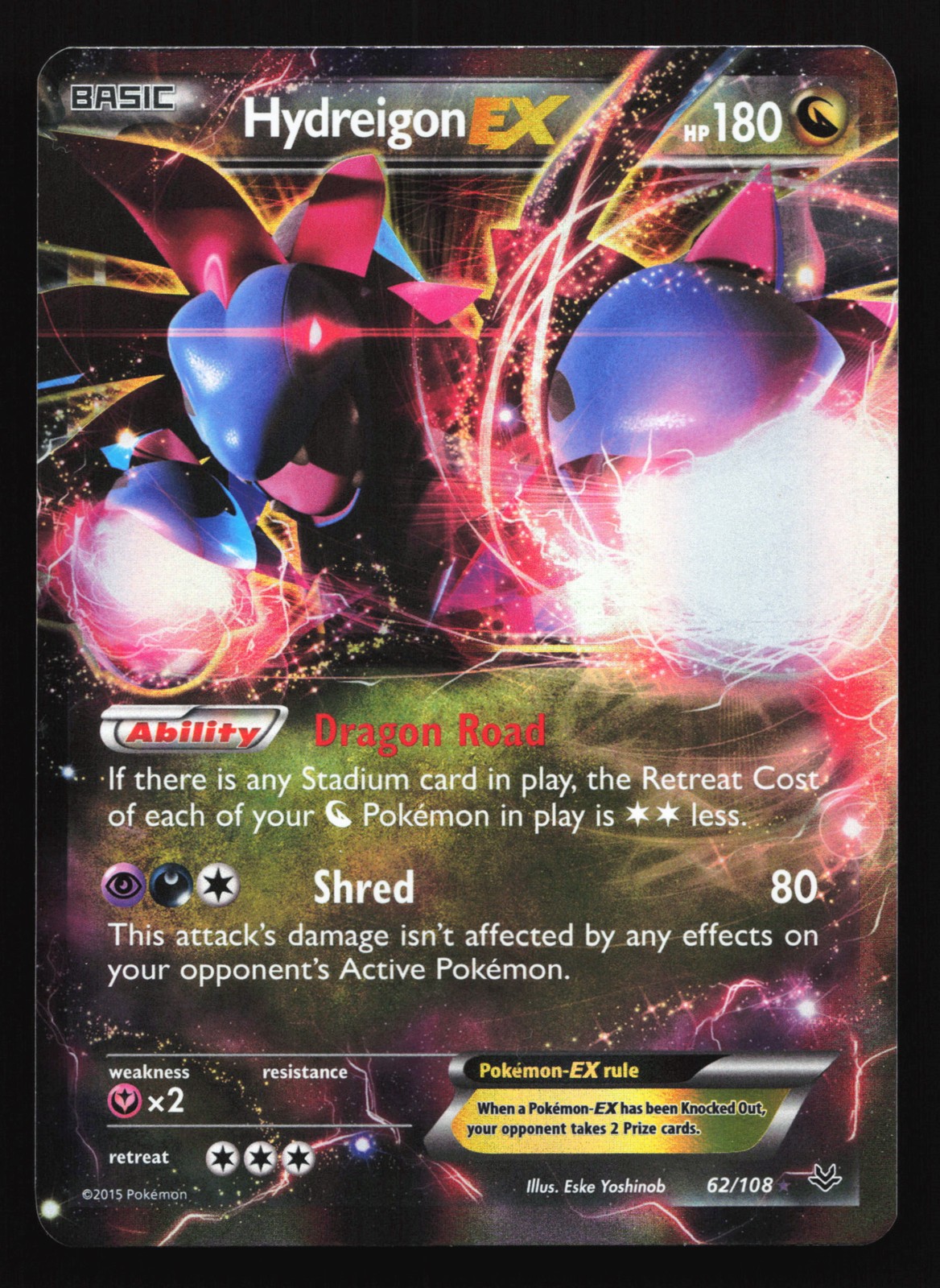 Hydreigon EX 62/108 XY - Roaring Skies Ultra Rare Pokemon Card
