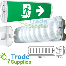 LED Emergency Bulkhead Light 4W Maintained & Non Maintained Fire Exit Sign 6400K