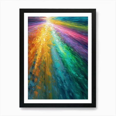 Regenbogenstrahlen 1 Kunstdruck gerahmt Wandgerahmt Wandbild Poster Leinwanddruck Bild