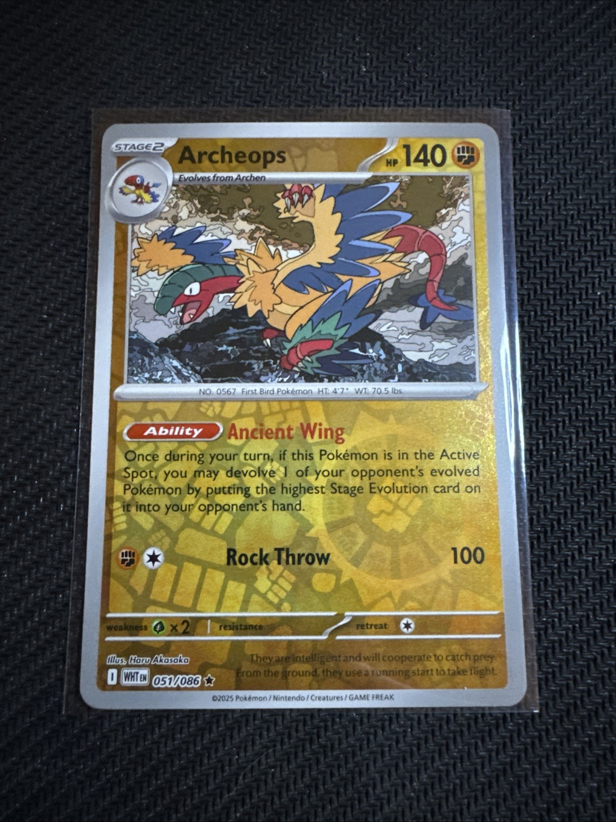 Reverse Holo Archeops 051/086 Rare SV: White Flare Pokemon