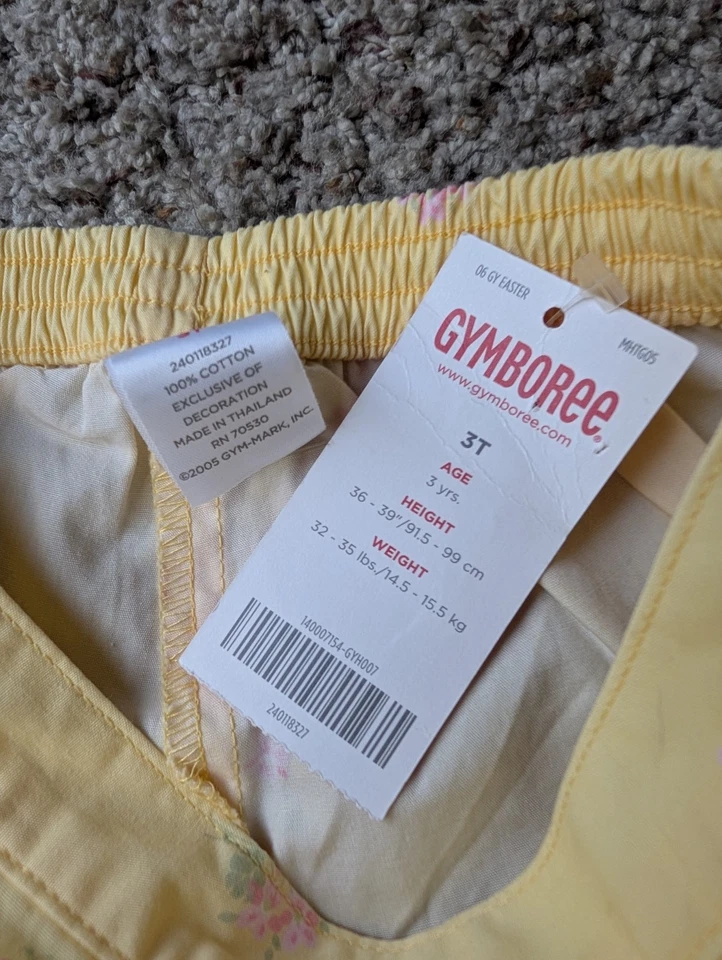 Pantalones Gymboree 3T Garden Bloom Amarillo Flores Nuevos con Etiquetas Foto 4 de 4