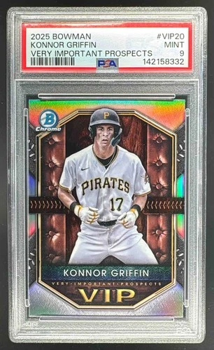 EL.208 Konnor Griffin 2025 Bowman #VIP-20 Very Important Prospects Chrome PSA 9