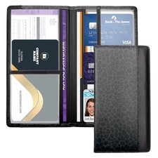 Leopard Black Car Registration Holder with Magnetic Closure