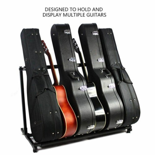 Metal Padded Foam Stylish Guitar Stand Fits 5 Guitars Tidy Storage Display Rack - Picture 8 of 10