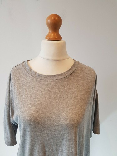 Next Maternity Grey T-Shirt Pleated Trim Pregnancy Top Size UK 12 Cotton - Picture 4 of 11