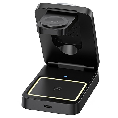 W91 15W 3 in 1 Foldable Magsafe Wireless Charger for iPhone 16/15/14/13/12 Serie - Photo 3 sur 22