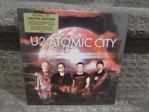 U2 Atomic City Record Limited 7" Vinyl Photoluminescent Semi-Transparent 45 NEW