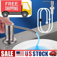 360  Sink Soap Dispenser Stainless Steel Kitchen Hands Liquid Pump Bottle Tube
