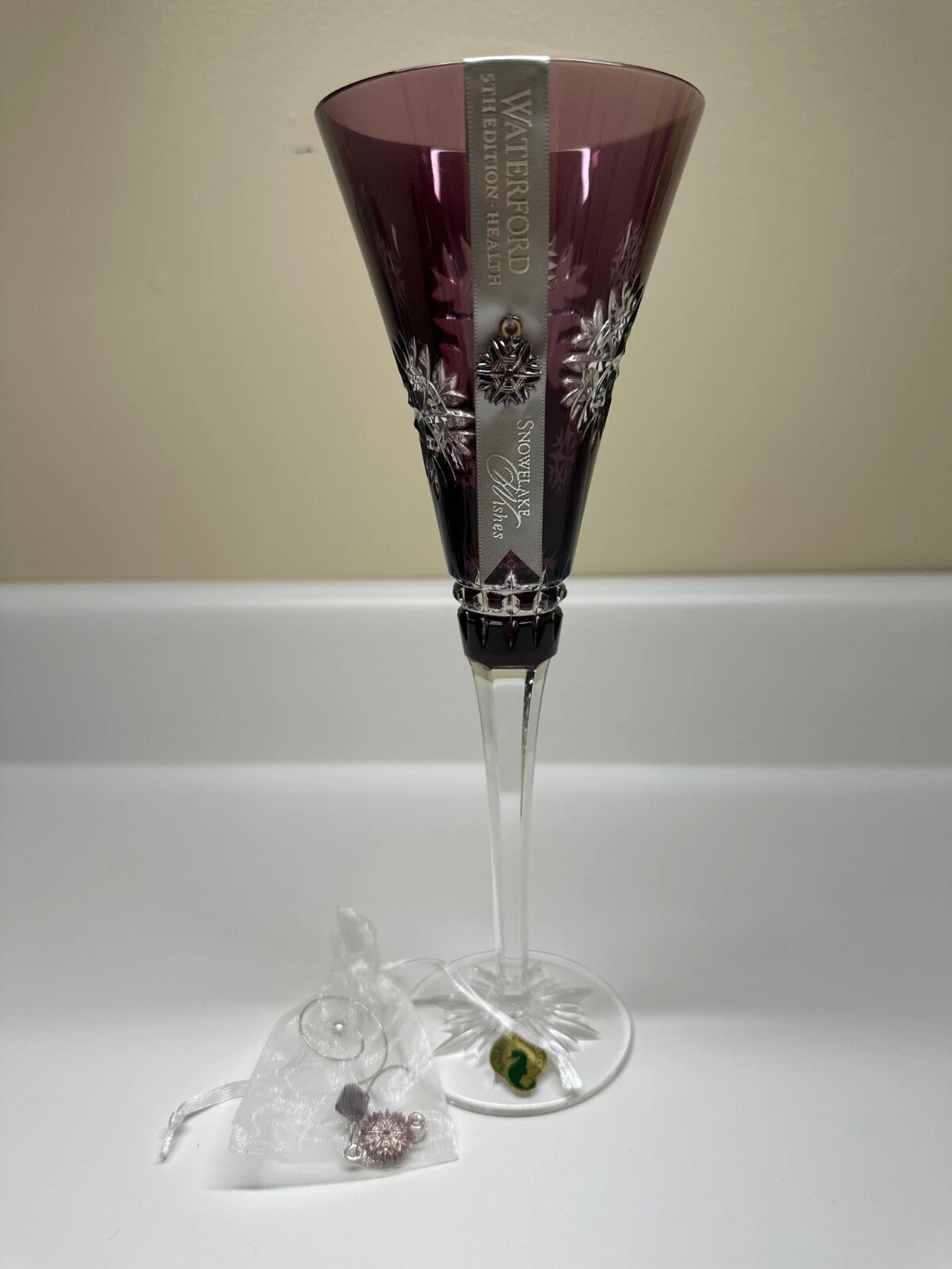 Waterford Crystal Snowflake Wishes Amethyst Health Flute - Thumbnail 3