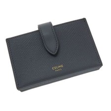 Celine Accordion Card Holder Case Gray Leather Width11cm Height 7cm Depth 2.5cm