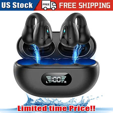 Bluetooth 5.3 Wireless Earbuds Ear Clip Bone Conduction Headphones Sport Headset